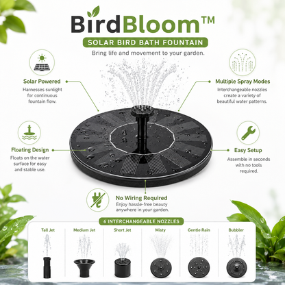 BirdBloom™ - Solar Bird Bath