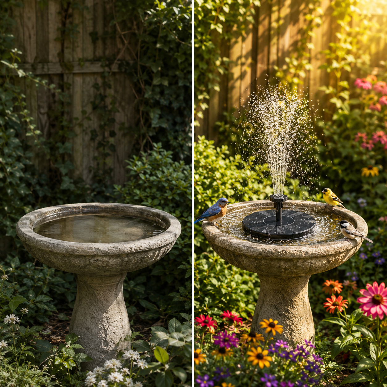 BirdBloom™ - Solar Bird Bath